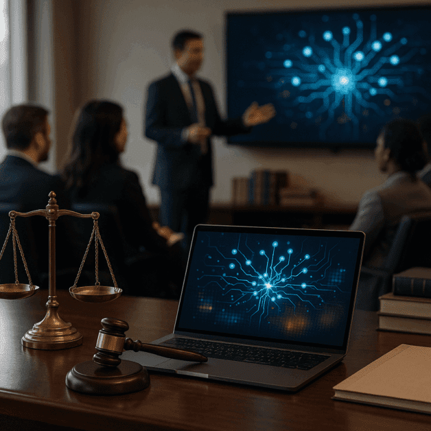 Lawyer Studying Ai Regulations for Bar Compliance