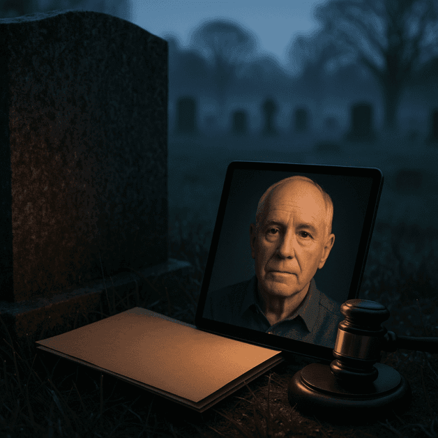 Ghost in Digital Screen with Legal Gavel