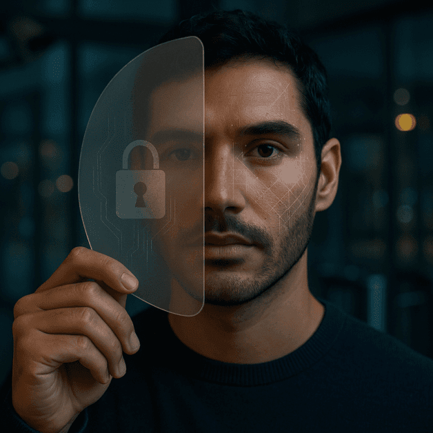 a Face Hidden Behind a Digital Privacy Shield