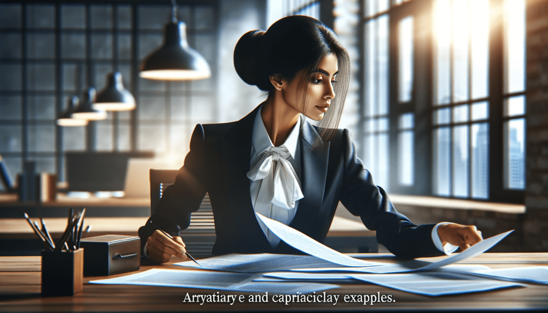 Lawyer reviewing legal documents at desk