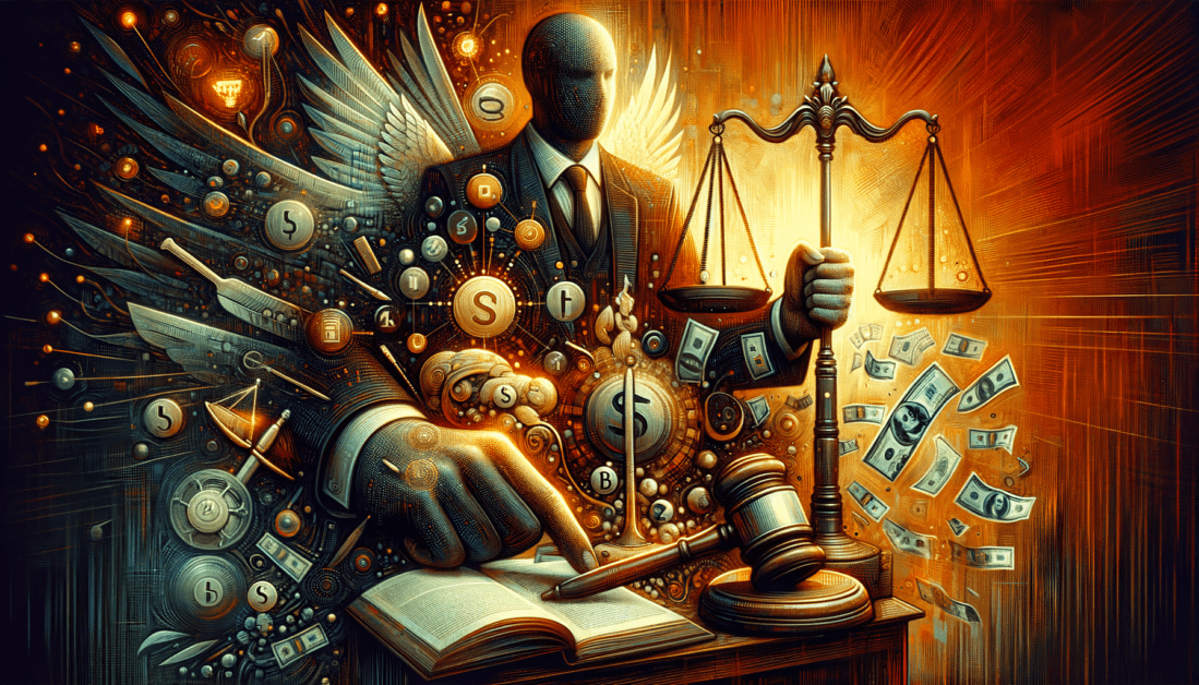 Lawyer reviewing legal documents and fee statements