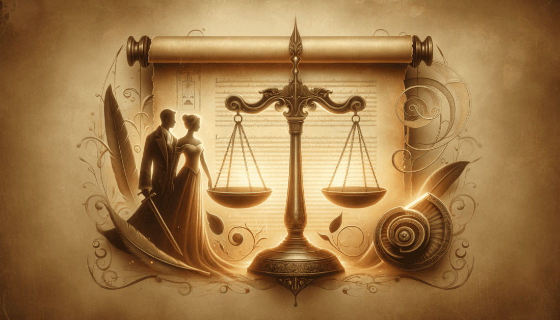 Romeo and Juliet Law Legal Guide Illustration