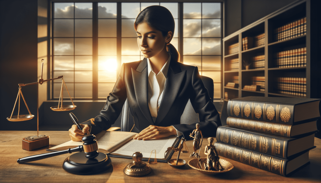 Experienced Attorney Reviewing Legal Documents at Desk