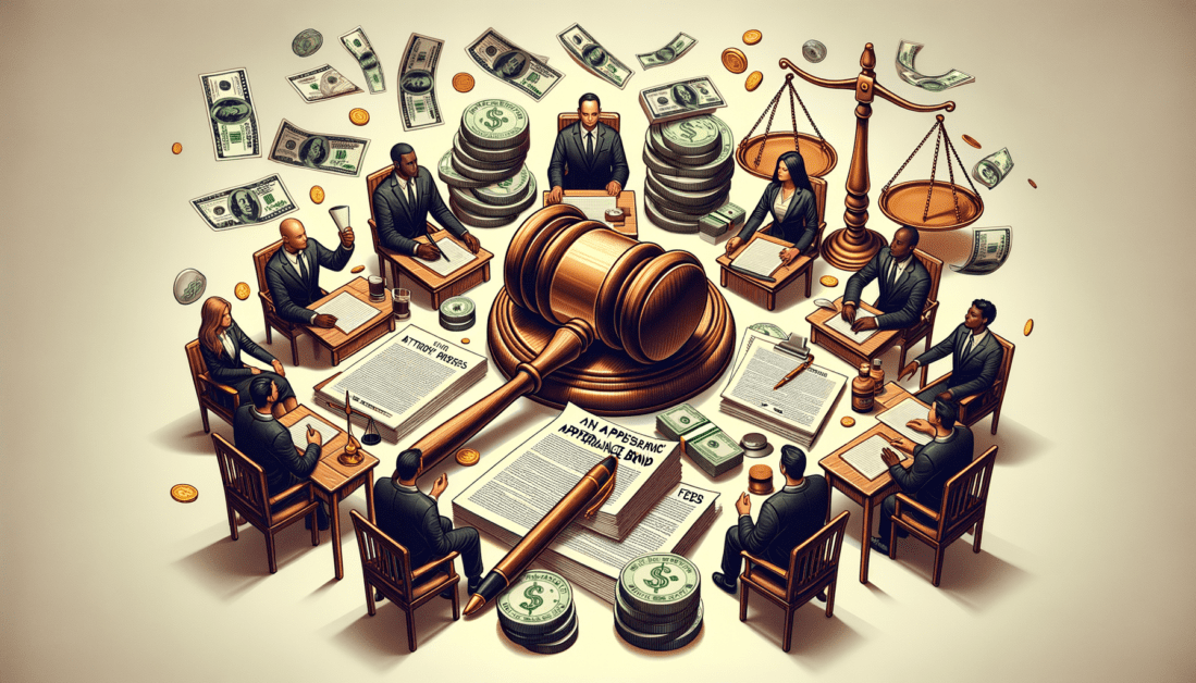Attorney reviewing appearance bond fee documents