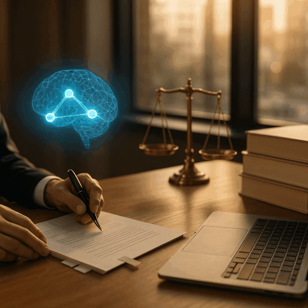 Lawyer Reviewing Ai Output on a Checklist