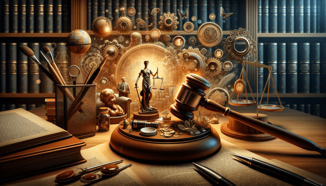 Gavel and law books on attorney's desk