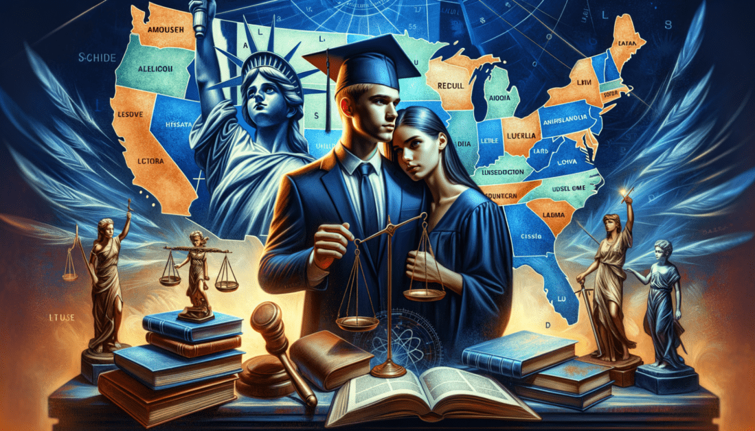 Romeo and Juliet Laws Map Showing Us States