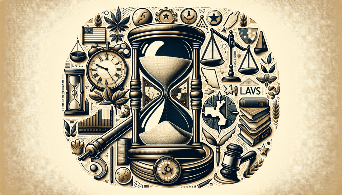 Statue of Liberty holding scales of justice and gavel