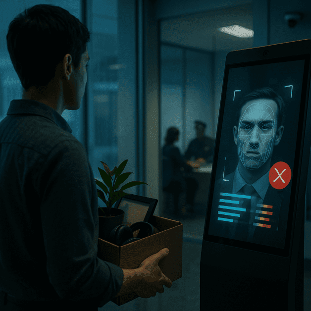 Facial Recognition Algorithm Scanning a Human Face