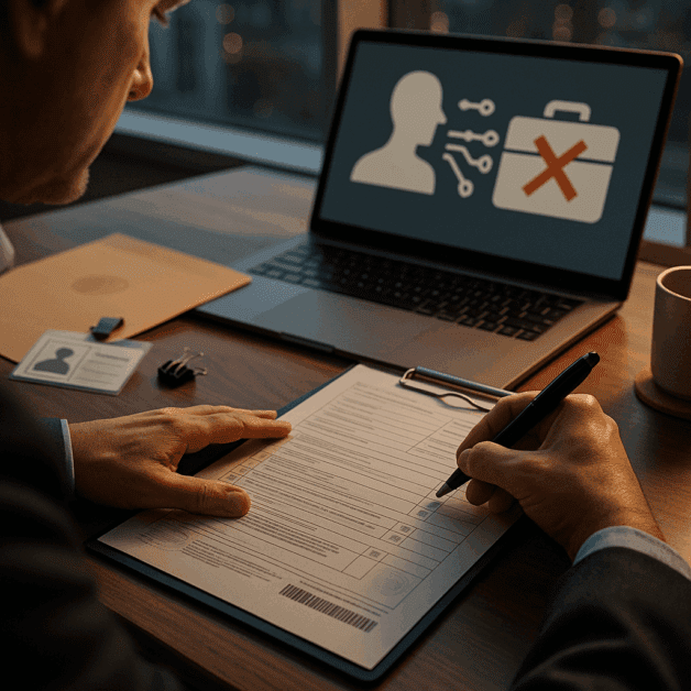 Person Filing a Form About an Ai Job Decision