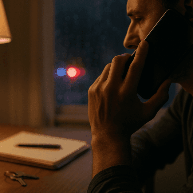 Person Making Urgent Phone Call for Legal Help