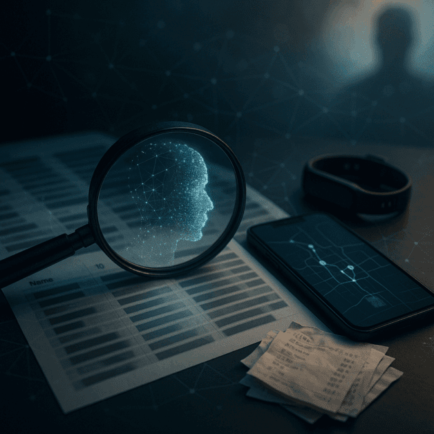 Fingerprint Made of Data Points and Code
