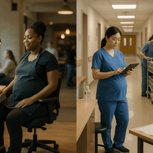 Pregnant Worker Receiving Workplace Accommodations