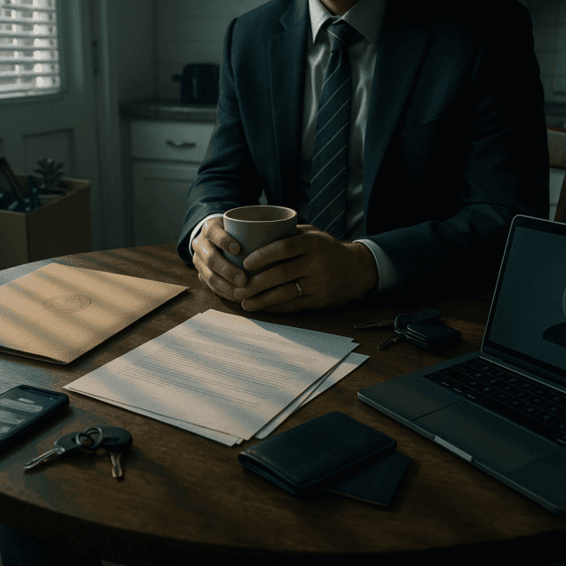 Person Facing Legal Paperwork and Courtroom Stress