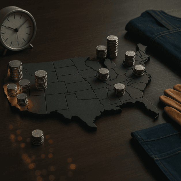 Map Showing U.s. States with $20 Minimum Wage