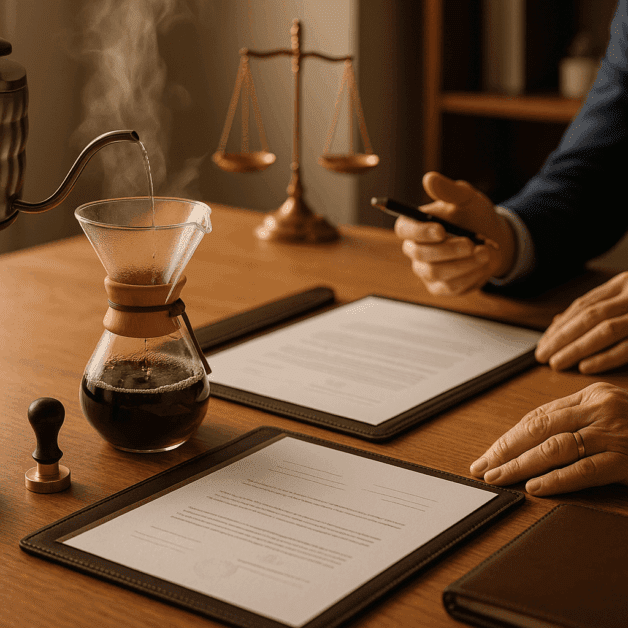 Lawyer Reviewing Pour-over Will and Trust Documents
