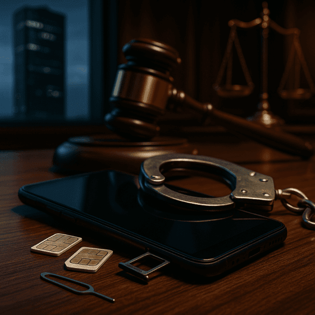 Sim Card Swap Fraud Concept with Phone and Lock