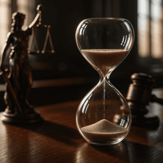 Clock with Legal Gavel and Statute of Limitations
