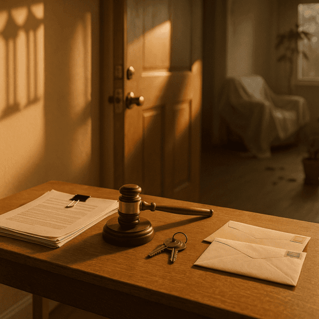 Legal Document with Gavel and Scales of Justice