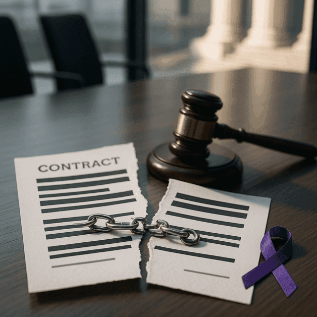 Gavel Beside Legal Documents on a Desk