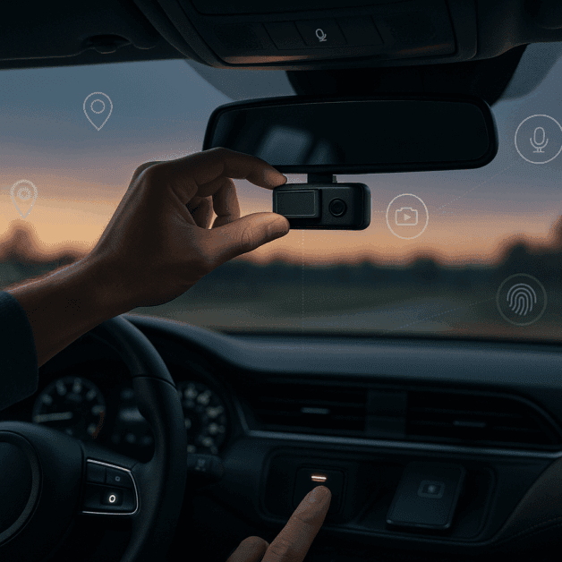 Car Dashboard with Data Privacy Settings Screen