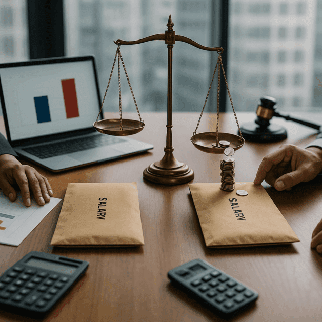 Scales of Justice with Male and Female Symbols